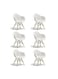 Sulsha Furniture 6 Piece Natural Wood Legs Mid Century Modern BM Molded Shell Lounge Plastic Arm Chair For Living, Bedroom, Kitchen, Dining, Waiting Room, White