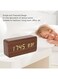 Generic Wooden LED Clock With Temperature Humidity Display Electronic Clock For Bedroom Bedside Home Office