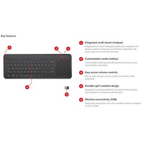Microsoft All In One Media Keyboard Black