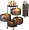 Round Rotating Multi-Layer Kitchen Storage Shelf with 4 Movable Wheels, Kitchen Storage for Fruit and Vegetable Floor-Standing(4 Layer Black)