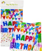 Buy Party Time 1-Piece Colorful Happy Birthday Design Party Tablecloth Kids Birthday Party Decoration Table Cover Party Supplies - (Flag Banner and Cenfetti Design) in UAE