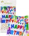 Party Time 1-Piece Colorful Happy Birthday Design Party Tablecloth Kids Birthday Party Decoration Table Cover Party Supplies - (Flag Banner and Cenfetti Design)
