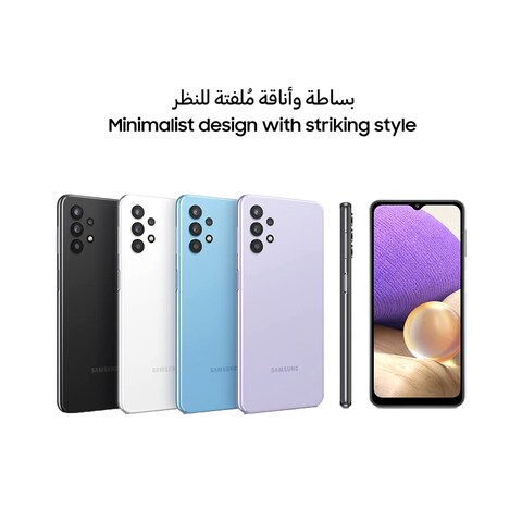 سامسونج جالاكسي اي 32 - موبايل 6.4 بوصة 128 جيجابايت/6 جيجابايت بشريحتين اتصال الجيل الرابع - أسود