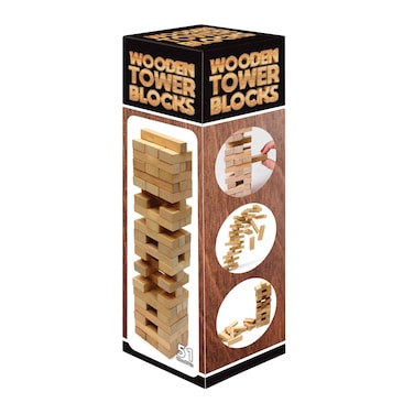 مكعبات خشب شكل برج - 51 قطعة