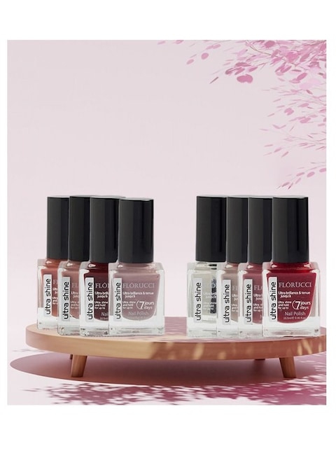 Buy A Set Of 8 Ultra Shine Nail Polishes With A Formula That lasts For 7 Days From Flortie in Saudi Arabia