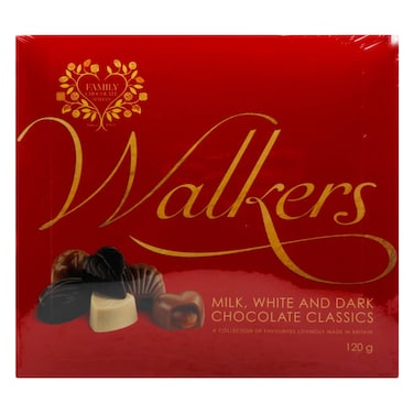 Walkers Milk White And Dark Chocolate Classics 120g