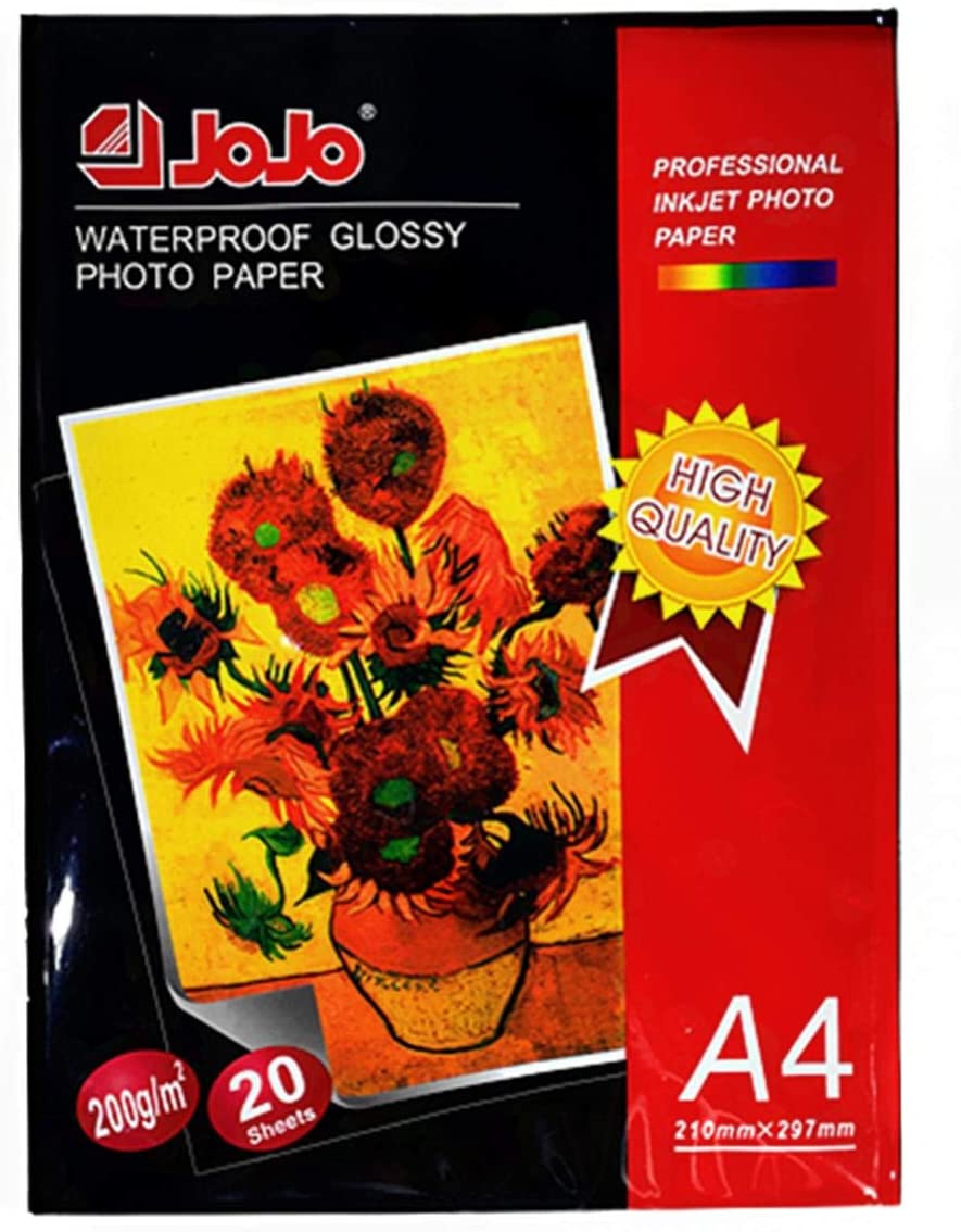 Generic A4 Size Waterproof Glossy Photo Paper Inkjet Photo Paper -200G 20 Sheets Pack [Tcpp01B]