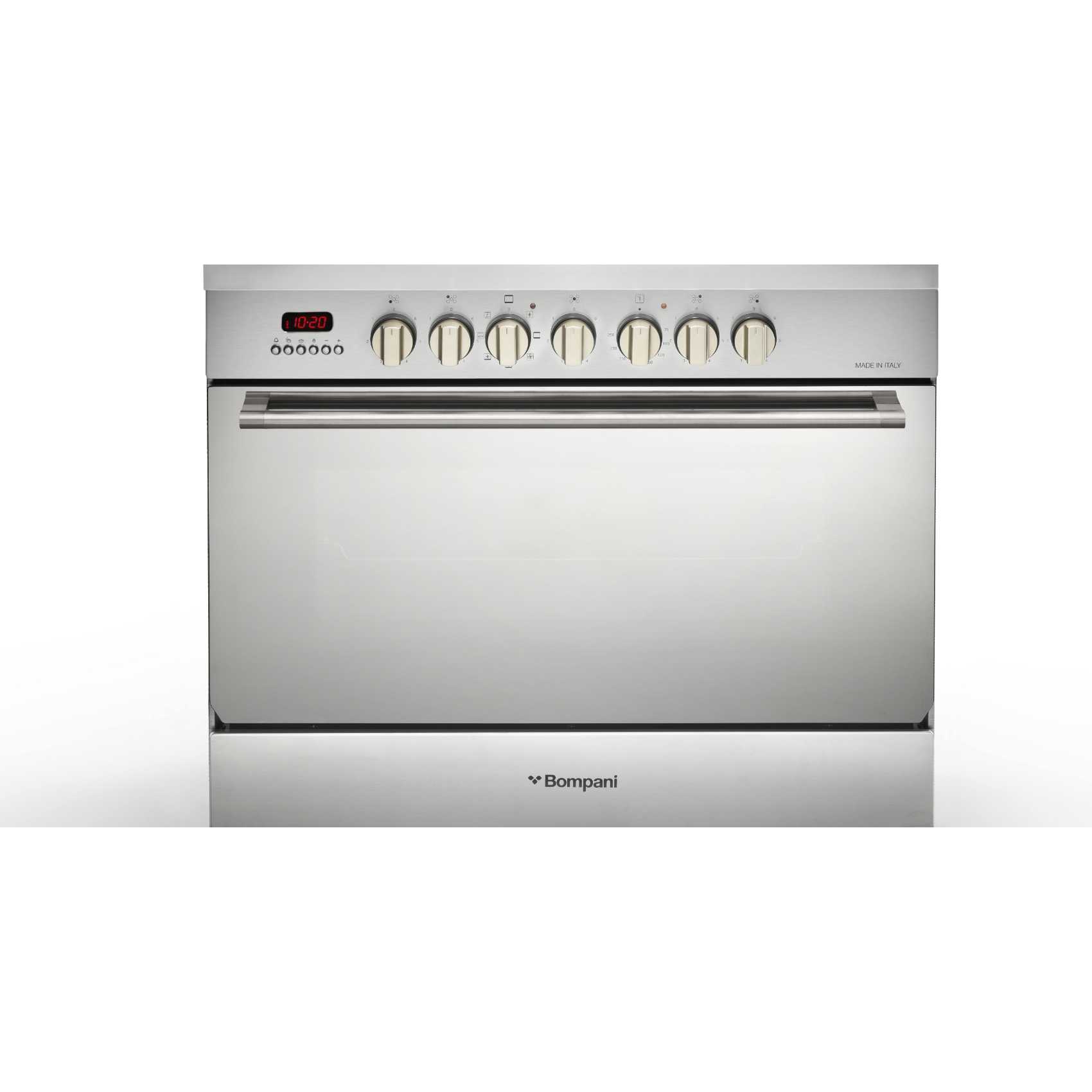 Bompani 90x60 Electric Cooker With 5 Hot Plates, Oven &amp; Grill-DIVA90EE5EIX Silver