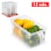 PLASTIC FORTE  Fridge Organizer &amp; Drawer with Handle, Semi-Transparent