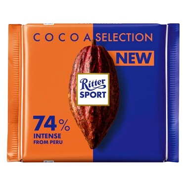 Ritter Sport Cocoa Selection 74% Intense Peru Dark Chocolate Bar 100g