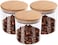 Fufu Glass Storage Jar, Kitchen Food Containers With Bamboo Lid 3 Pack (850ml)