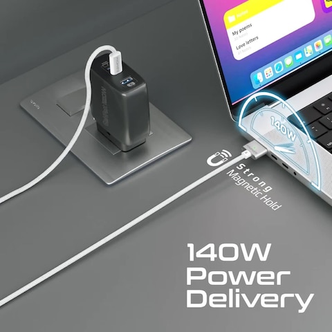 كابل شحن USB-C إلى MagSafe 3 بقوة شد عالية 140 وات لجهاز MacBook