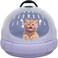 Cat litter box with transparent capsule, Fully enclosed rounded cat litter box prevents sand leakage, Suitable for small and medium cats, Cat toilet reduces odor 42 cm (Purple)