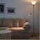 Floor uplighter/reading lamp, brass-colour/glass