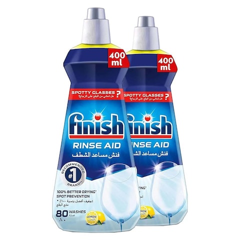 Finish Rinse Aid - Lemon Scent - 400ml - 2 Pieces