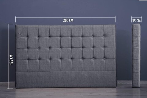 PAN Home Home Furnishings Vista Headboard Chanell-200: H-125cm Grey