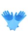 Generic - Magic Silicone Gloves With Wash Scrubber Blue 170G