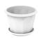 Cosmoplast Hexagonal Flower Pot With Tray White 20cm