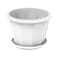 Cosmoplast Hexagonal Flower Pot With Tray White 20cm