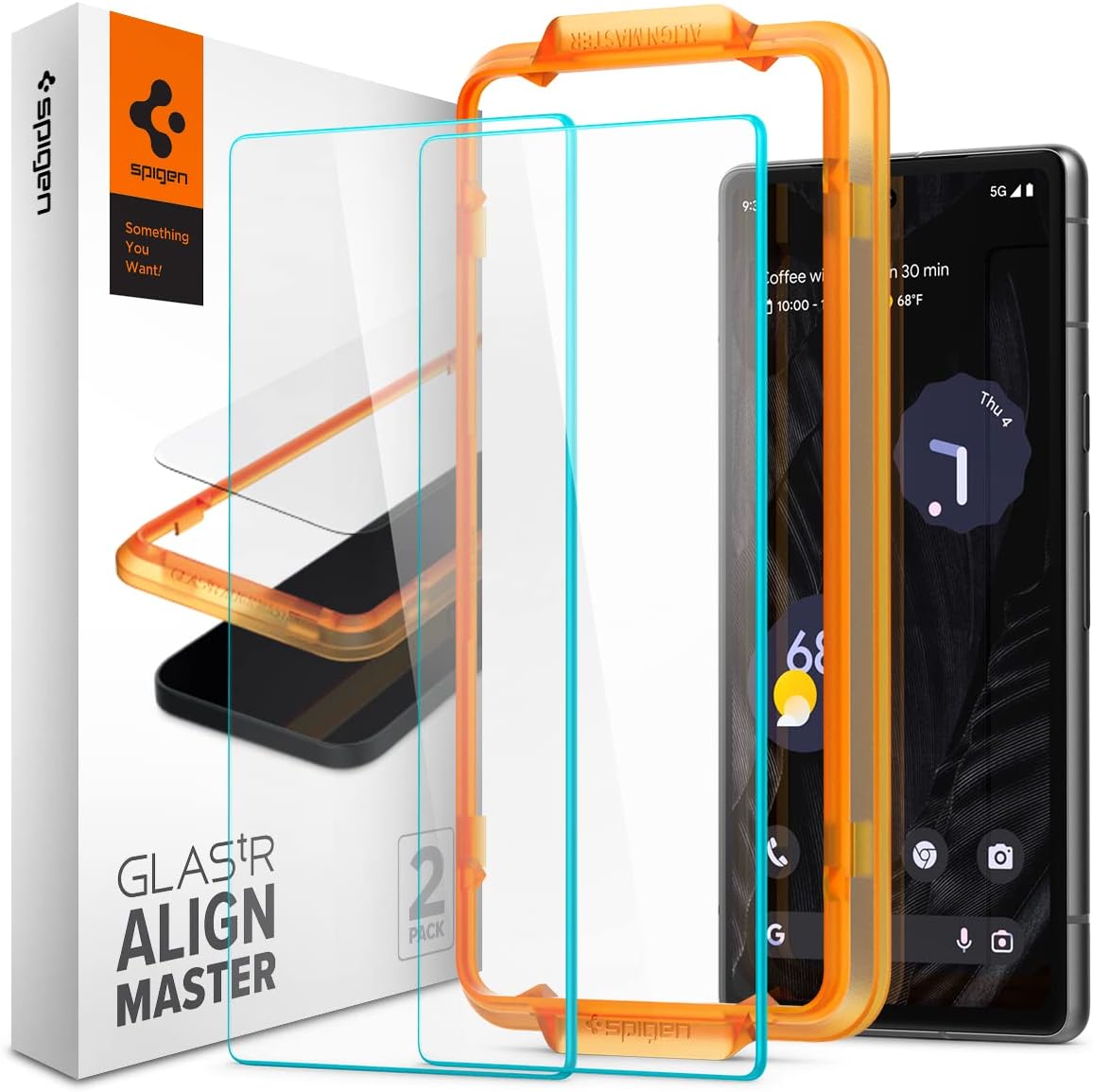 Spigen Glastr Align Master Designed For Google Pixel 7A Screen Protector Premium Tempered Glass - [Case Friendly - 2 Pack]