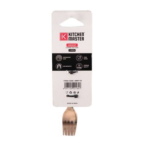 KITCHEN MASTER COPPER TEA FORK, KM0118, 3PC PACK, MIRAGE