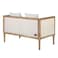 Square Arm Loveseat with Reversible Cushions Bench (Beige)