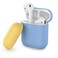AhaStyle - Apple Airpods case, Two Toned Silicone Impact Resistance cover made of Premium Silicone Case for Apple Airpods 1 and 2 with Front LED visible and Support wireless charging - Sky Blue / Yellow