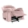 In House Velvet Rocking Recliner Chair - Light Pink - NZ50
