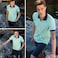 Anemoss Marine Men's Polo Collar T-shirt, Short Sleeve Golf Tennis T-shirt, 100% Cotton, XL Size, Mint Green
