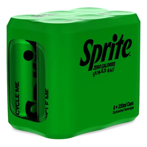 Sprite Zero Calories Carbonated Soft Drink Can 330ml Pack of 6