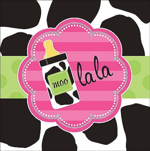 Baby Cow Print - Girl Lunch Napkins 3-Ply