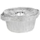 Hotpack Disposable Food Storage, Take away Aluminium Food Pot container With Hood Silver 21cm, 5 Pieces