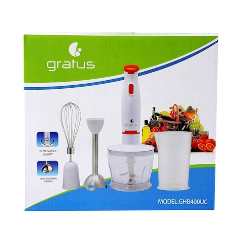 Gratus GHB400UC 4 In 1 Hand Blender 400W  White