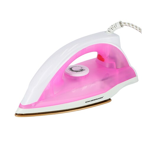 Olsenmark - OMDI1696 Dry Iron - Golden Non-Stick Coating Sole Plate - Adjustable Temperature - Power Indicator - Overheat Protection