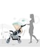 Moon Trek New Born One Hand Fold Multi Position Recline Stroller, Two Tray, Large Canopy And Shopping Basket - Beige Color