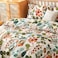 LUNA HOME Queen/Double size Bedding Set without filler 6 pieces , Green Color Leaves Design