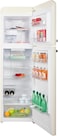 Hoover 326L Top Mount Retro Style Refrigerator, Total No Frost Design, Fresh Room, Humidity Control, Metal Texture Handle, Bottle Rack, 1 Year Warranty, Cream - HTR-M326-RC