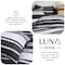 Luna Home King Size 6 Pieces, Black Stripe Design Bedding Set