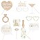 Ginger Ray Almost Mrs Gold Foiled Photobooth Hen Party Props 10-Pieces- White/Gold