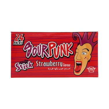 Sour Punk Candy Stick With Strawberry 24Pcs&times;50g