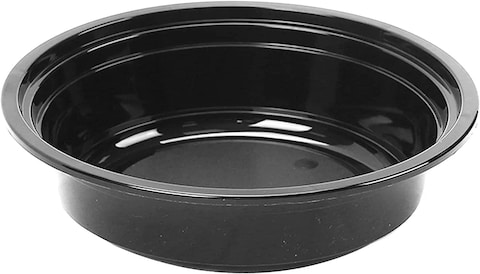 Go2Camps Alsaqer [10 Pack] Compartment Round Black Base With Lids Food Storage Container(32 Oz) Ro32, Disposable Food Container, Meal Containers, Lunch Boxes Microwave, Freezer Safe (1 - Compartment)