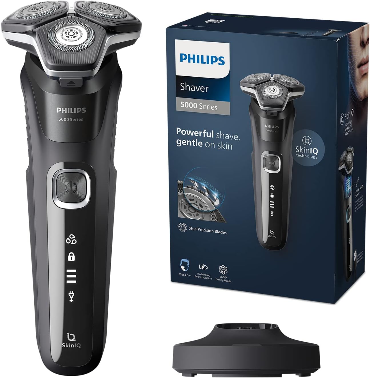 Philips Electric Shaver Series 5000, Wet &amp; Dry with Charging Stand, S5898/25