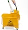 Commercial Mop Bucket - with Down Press Wringer - 22 Quart Capacity - Yellow