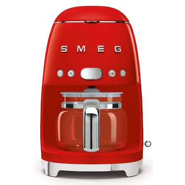 Smeg Drip Filter Coffee Machine DCF02RDUK, 1050 W, 1.4 L, Red, Antislip Base