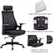 Karnak Office Chair Ergonomic Desk Office Chair With Footrest, Mesh Design High Back Computer Chair, Adjustable Headrest And Lumbar Support, Black