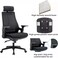 Karnak Office Chair Ergonomic Desk Office Chair With Footrest, Mesh Design High Back Computer Chair, Adjustable Headrest And Lumbar Support, Black