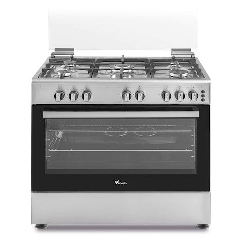 Veneto Gas Cooker C3X96G5VC.VN Silver/Black 90x60cm