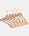 High-Grade Wide Shoulder Wooden Coat Hangers, Natural &ndash; 6 Pack