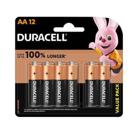 Duracell Type AA Alkaline Batteries 12 Pieces