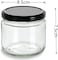 Star Cook 9 oz Wide Mouth Glass Jars with Black Lids fo Jam, jelly, salsa, loose spices, candles -Set of 12pcs